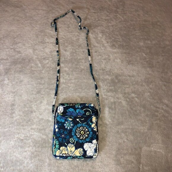 Vera Bradley MOD FLORAL Blue Pattern Purse Crossbody Bag Wrap Around Zip - Picture 4 of 10